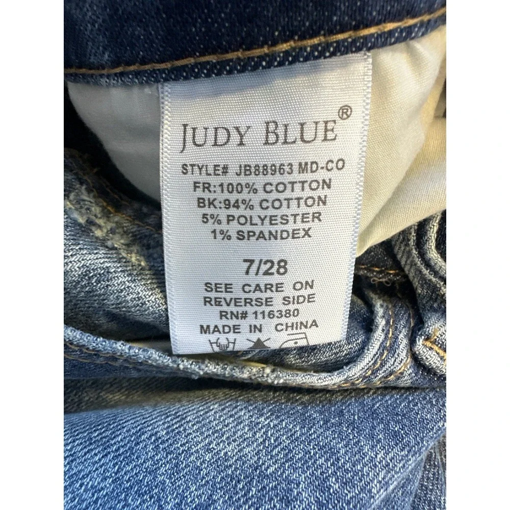Judy Blue Wide Leg High Waist Rigid Magic Destroy Hem Crop Denim Jeans 7 / 28 - Picture 7 of 16
